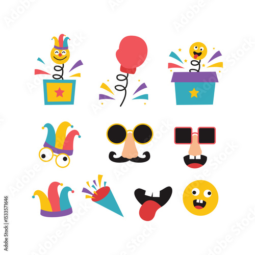 Funny april fool jokes illustration collection