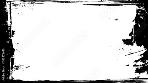 Textured black grunge frame vector illustration. Grunge frame image. 