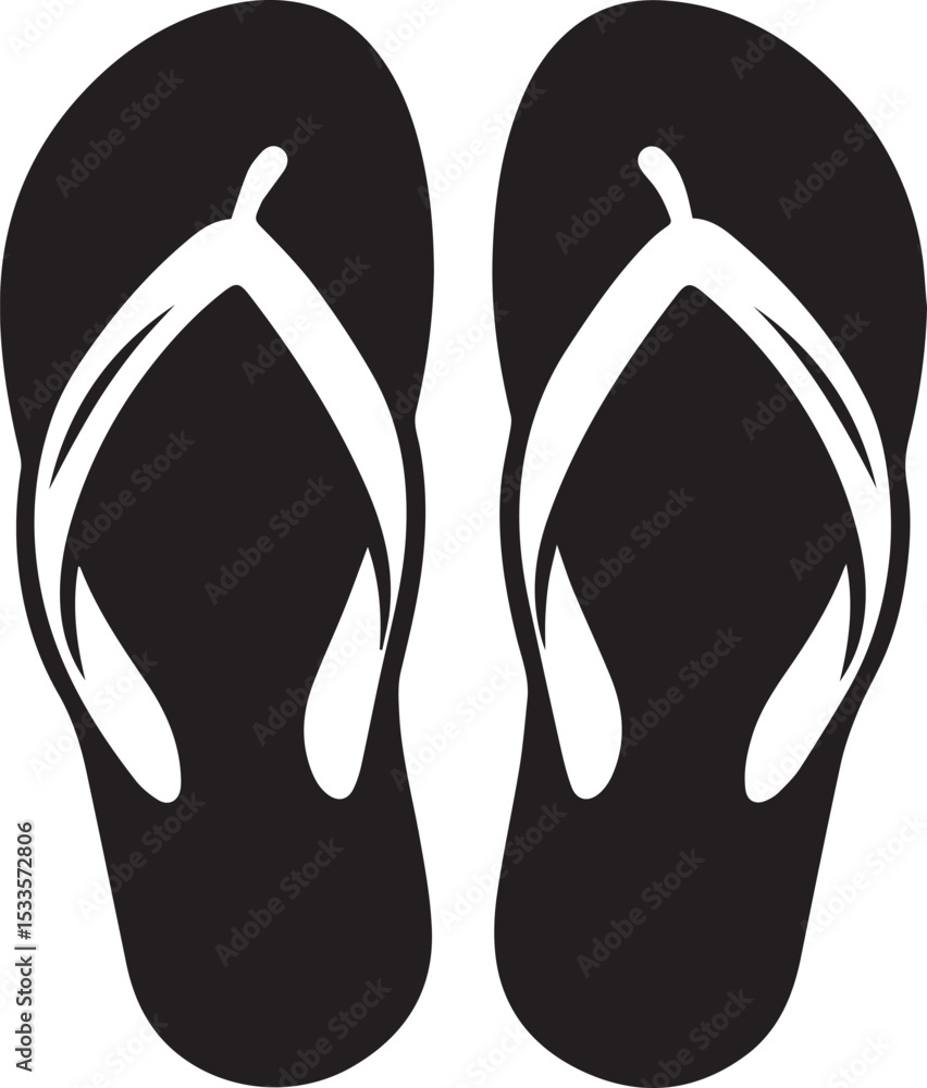 Black and White Flip-Flops Vector Silhouette
Black and White Flip-Flops Vector Silhouette