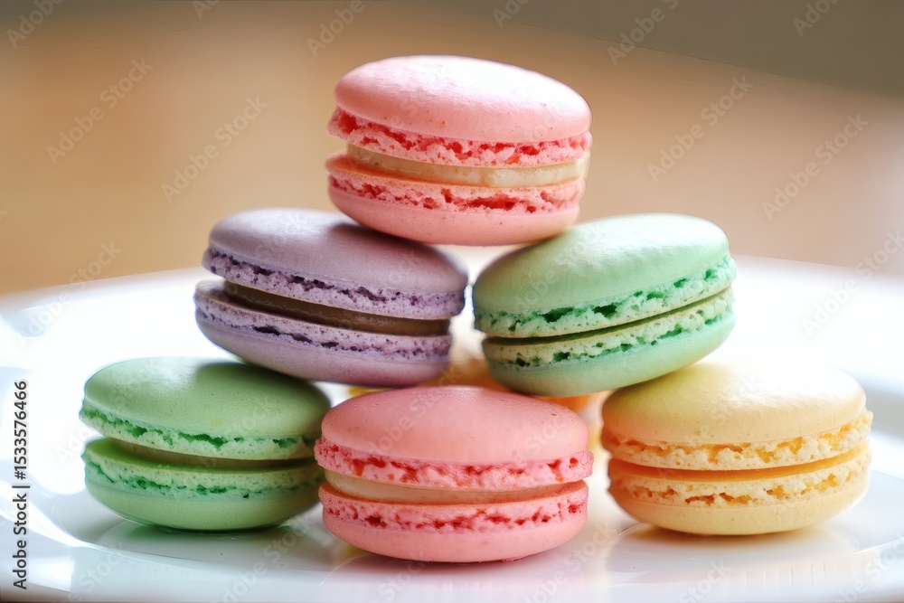 Delightful Pastel Macarons A Stack of Sweet French Delights, Perfect for Afternoon Tea or a Special Occasion. These Exquisite Pastries Offer a Rainbow of Flavors and Textures. Delightful Pastel Macarons A Stack of Sweet French Delights, Perfect for Afternoon Tea or a Special Occasion. These Exquisite Pastries Offer a Rainbow of Flavors and Textures.