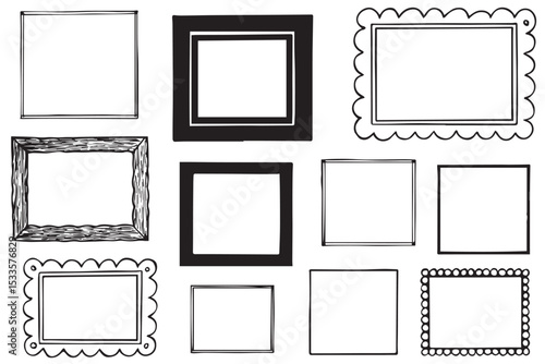 Wallpaper Mural Set of Sketch Style Frames for Creative Decor Ideas Variety of Sketch Frames for Home Decor and Design Use Torontodigital.ca