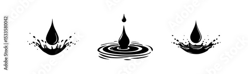 Dynamic water droplets create captivating splash effects showcasing fluid motion