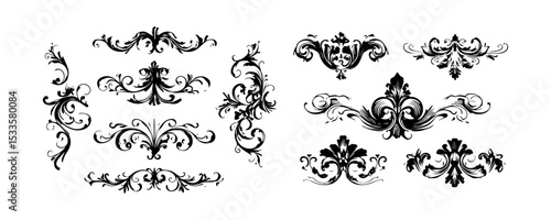 Elegant floral ornaments featuring intricate patterns and decorative elements enhance designs with sophistication