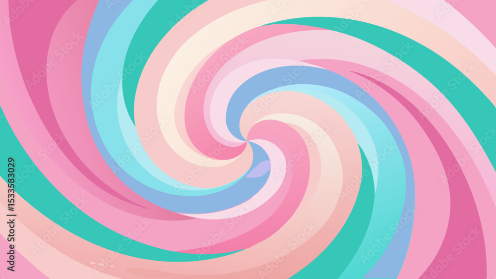 Obraz premium Pastel swirl graphic with spiraling colorful abstract design on white background