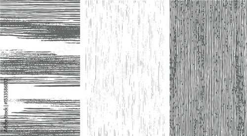 Abstract hand-drawn textures collection in gray and white various brush stroke patterns for design and background graphic elements