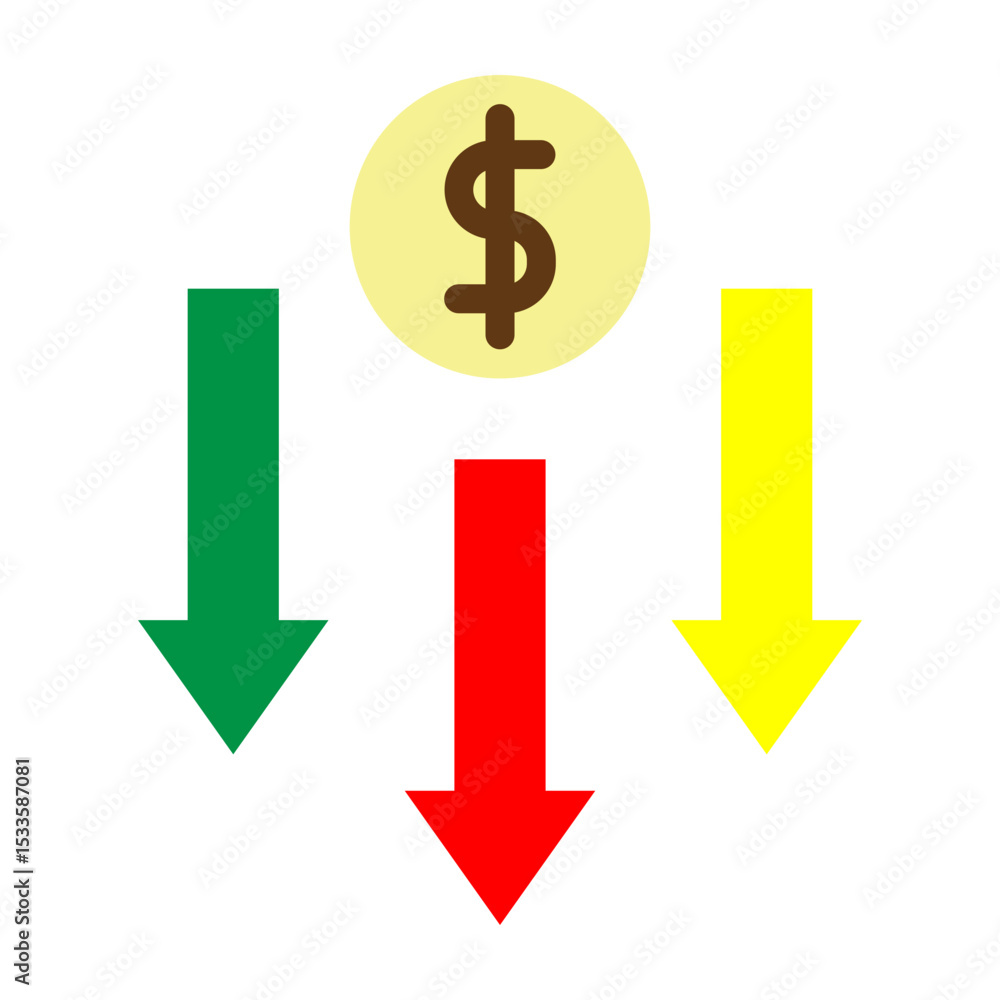Sales Loss Vector Flat Icon Design Sales Loss Vector Flat Icon Design