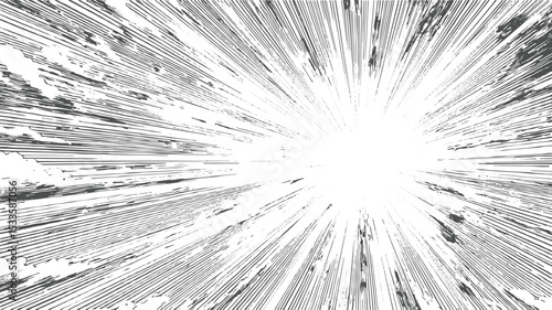 Abstract sunburst design in engraved style with radial lines suitable for backgrounds comic book illustrations and retro designs