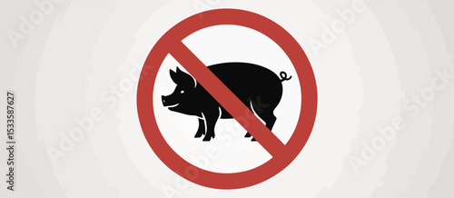 No pigs allowed sign red circle icon graphic