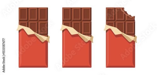 Three chocolate bars in red wrappers