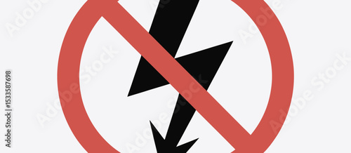 No electricity symbol red circle warning sign
