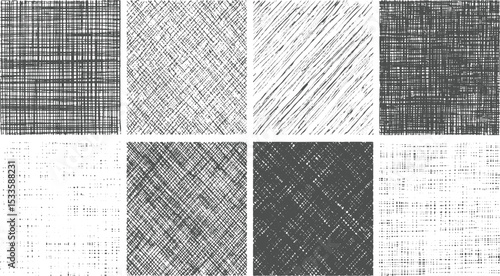 Collection of hand drawn textured graphic elements providing versatile grungy backgrounds for various design applications.