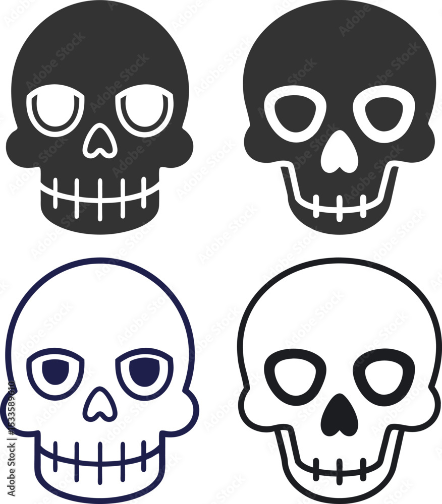 Silhouette Skull Flat Illustration Gothic Calavera Vector Art for Day of the Dead & Halloween Designs Silhouette Skull Flat Illustration Gothic Calavera Vector Art for Day of the Dead & Halloween Designs