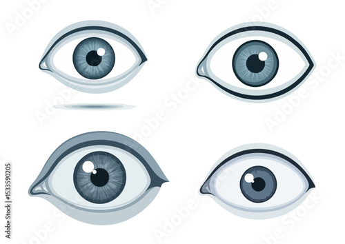 Wide open eye illustration with small pupil, symbolizing shock and fear in cold blue-gray tones
