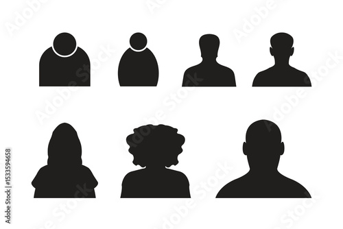 Icons of different people. Modern design.