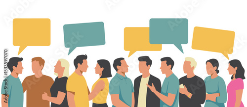 Diverse Group of People Engaging in Lively Conversation