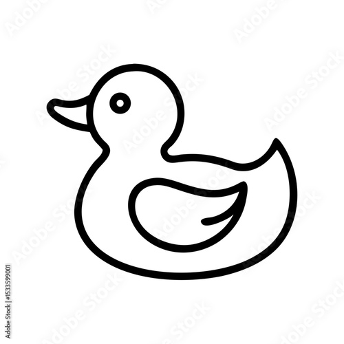 Rubber duck icon. Simple rubber duck illustration perfect for kids bath time. Cute rubber ducky graphic for website design, app, or children's product packaging.