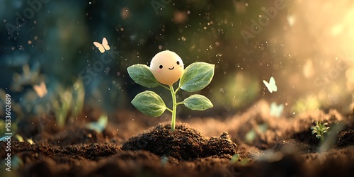 Enchanting Sprout A Magical Plant Emerging from the Earth