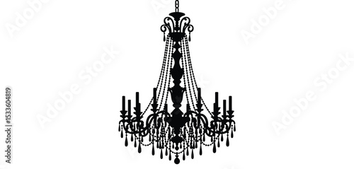 Elegant black silhouette crystal chandelier