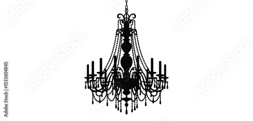 Elegant black silhouette crystal chandelier