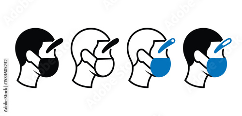 Proper face mask wearing guide illustrations