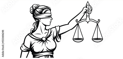 Blindfolded lady justice holding scales of justice