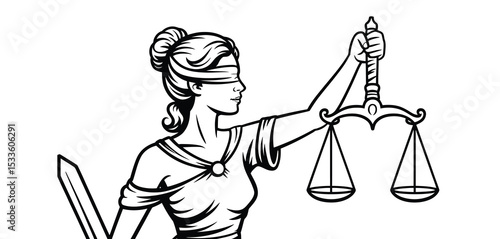 Blindfolded lady justice holding scales of justice