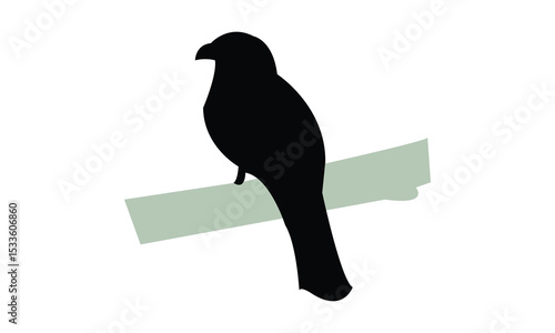 Amazonian trogon bird Silhouette Design  And Vector Illustration. 
