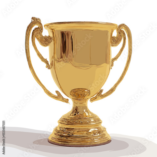 金色のトロフィーカップ、ベクターイラスト