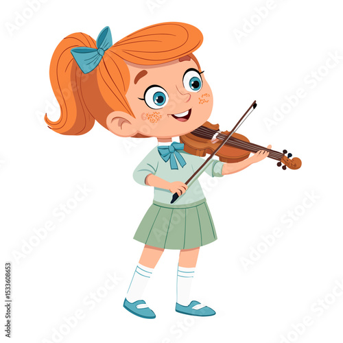 little girl playing violin