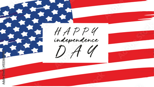 Wallpaper Mural American flag with stars and stripes and happy independence day text in the center of the image art Torontodigital.ca