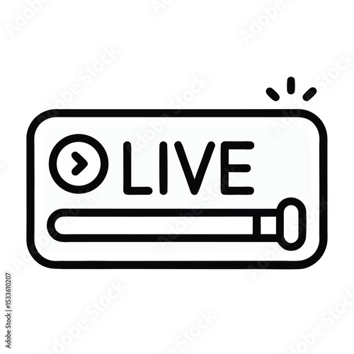 live stream icon, live stream vector line art