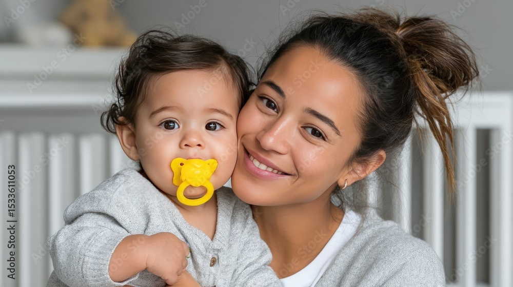 Mother and baby girl smiling closeup Mother and baby girl smiling closeup