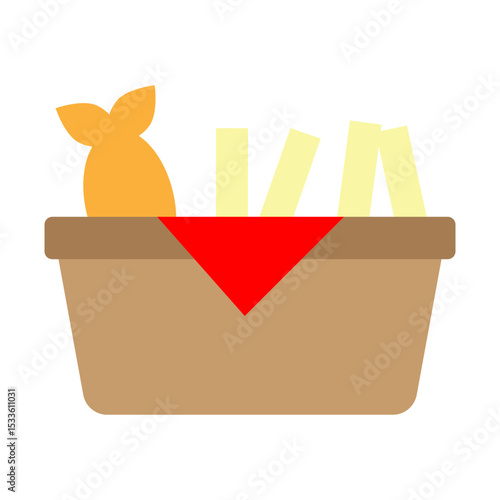Fish and Chips Vector Flat Icon Design
