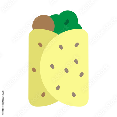 Shawarma Vector Flat Icon Design