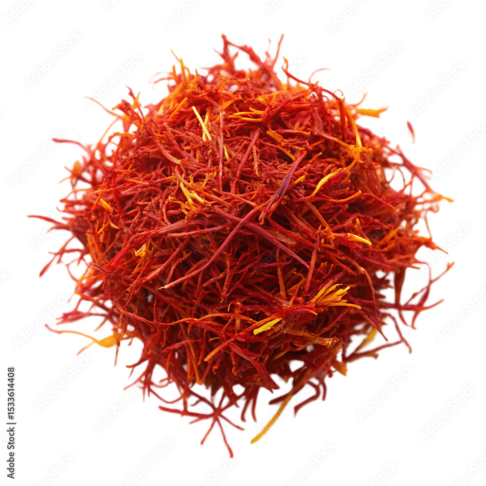 Naklejka premium Vibrant Saffron Spice: Close-Up Macro Photography