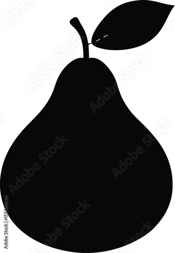 Pear fruit silhouette vector, Pear icon vector, pear fruit silhouette vector illustration