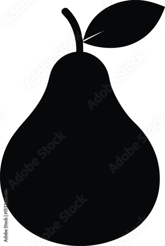 Pear fruit silhouette vector, Pear icon vector, pear fruit silhouette vector illustration