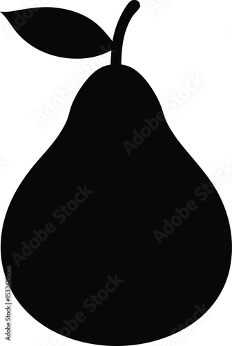 Pear fruit silhouette vector, Pear icon vector, pear fruit silhouette vector illustration