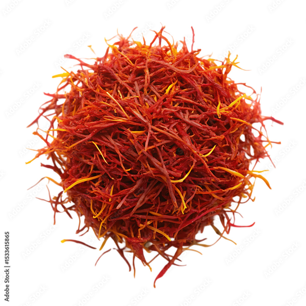 Naklejka premium Saffron Spice: Close-Up View of Dried Saffron Threads