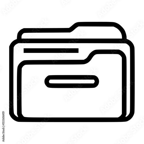 Simple black outline graphic of a computer file folder.