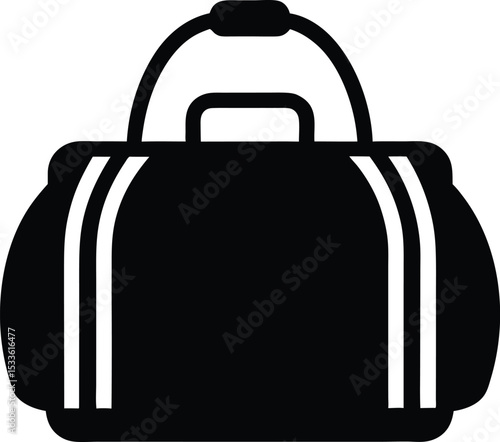 Black silhouette of a duffle bag