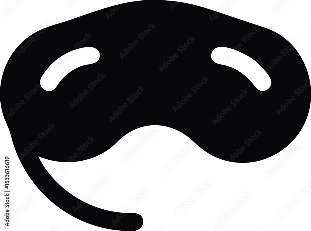 Sleep Eye Mask Silhouette Vector Icon Sleep Eye Mask Silhouette Vector Icon