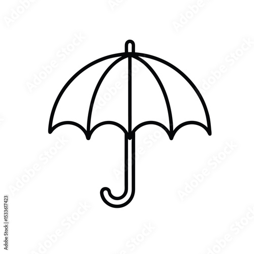 Clean Umbrella Vector Icon in Minimal Style on White Background