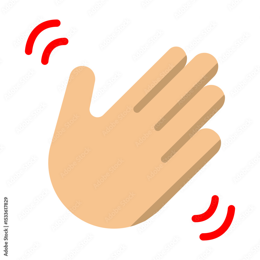 Obraz premium Waving Hand Vector Flat Icon Design