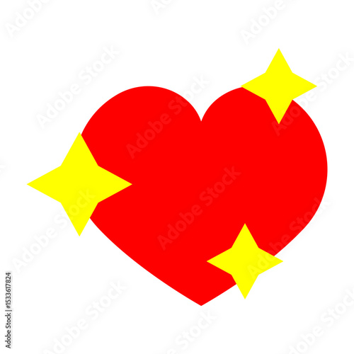 Sparkling Heart Vector Flat Icon Design