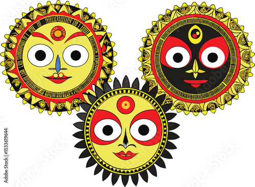 Wallpaper Mural Whimsical Cat Illustration with Bold Colors and Playful Design Elements Torontodigital.ca