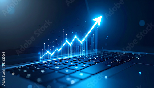 blue business graph