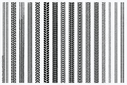 Tire tracks of various vehicles
