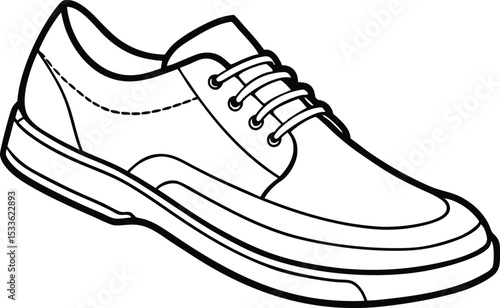 Sports shoe outline vector illustration line art design