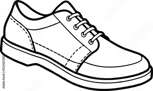 Sports shoe outline vector illustration line art design